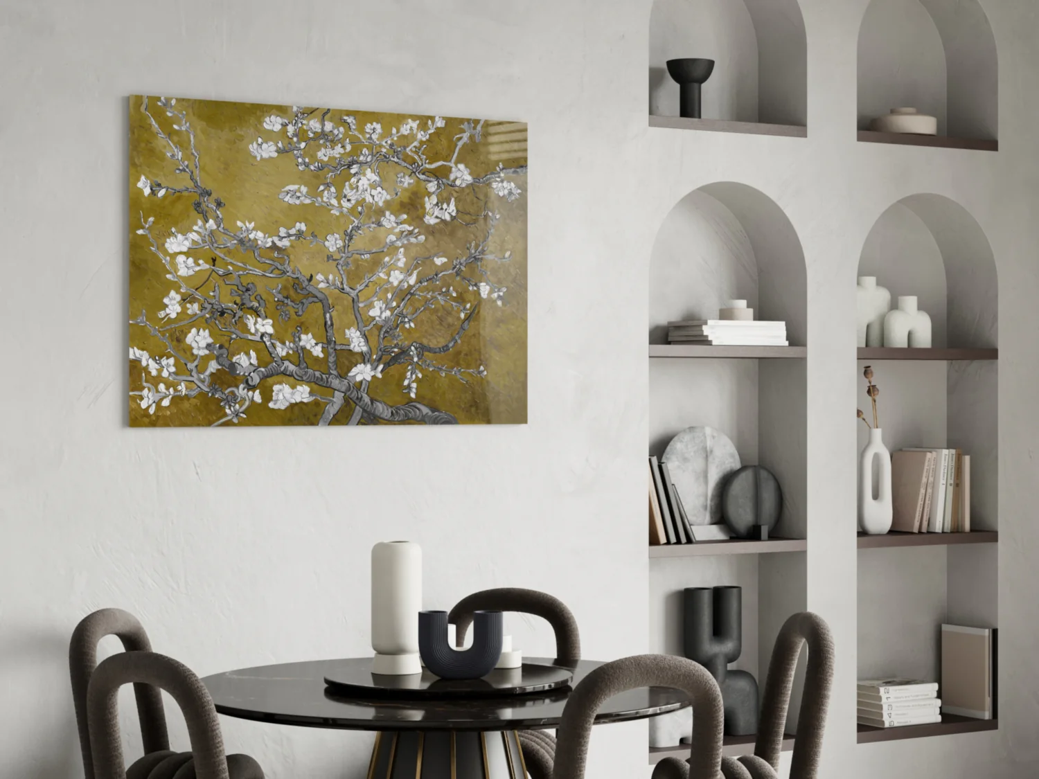 White Flowers Glass Wall Art - Image 6