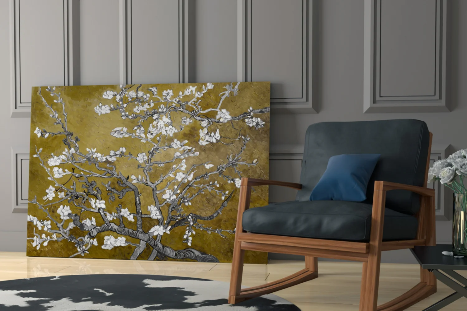 White Flowers Glass Wall Art - Image 7