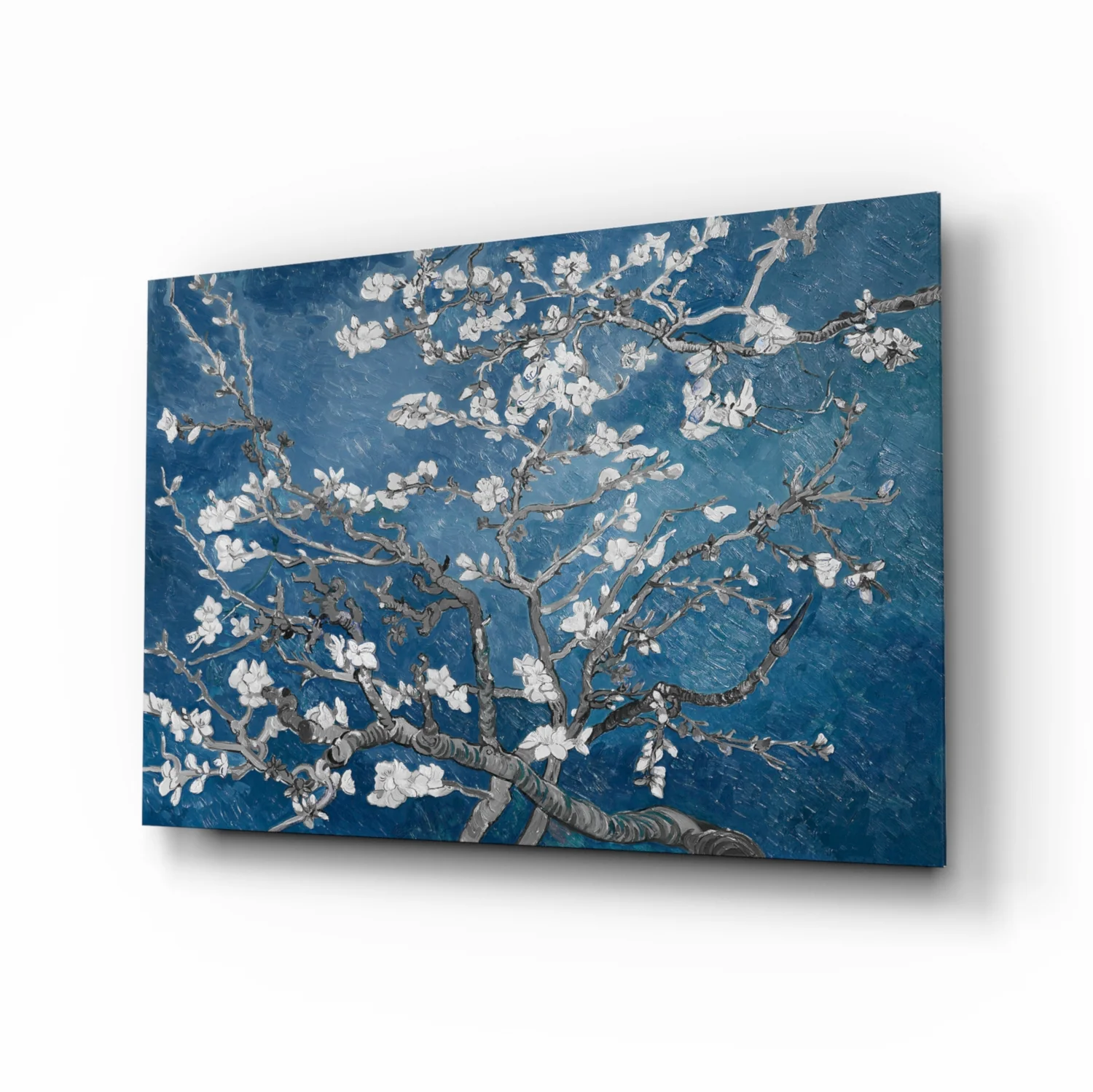 White Flowers Glass Wall Art - Image 2