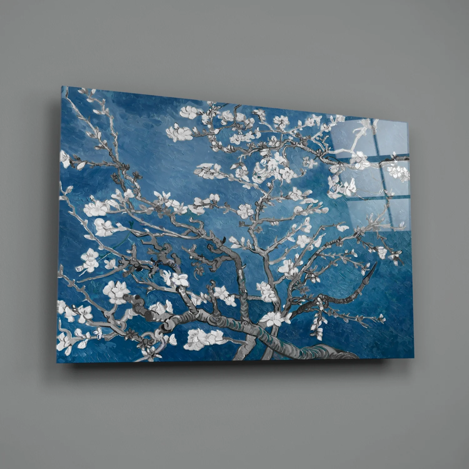 White Flowers Glass Wall Art - Image 3