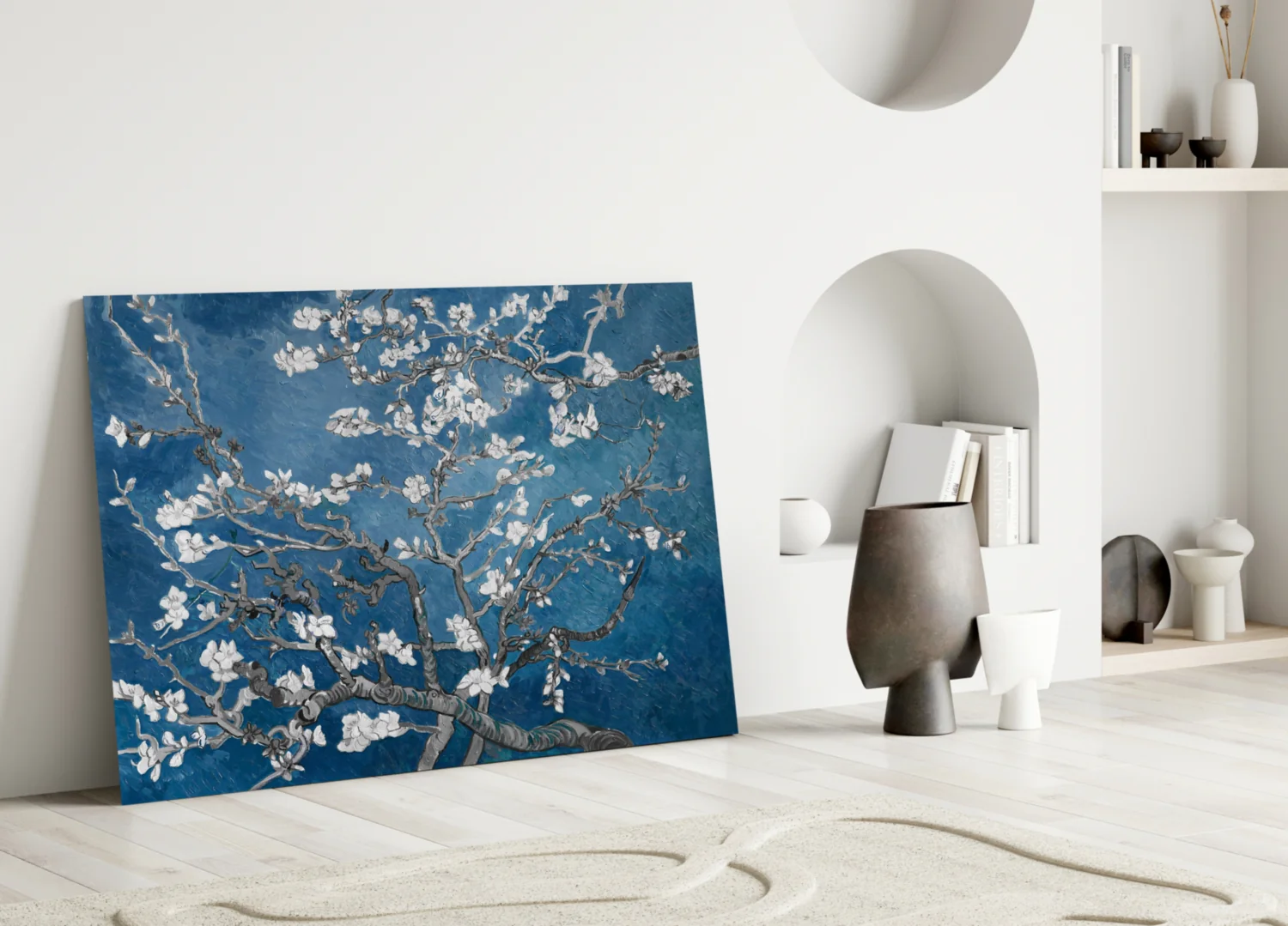 White Flowers Glass Wall Art - Image 4