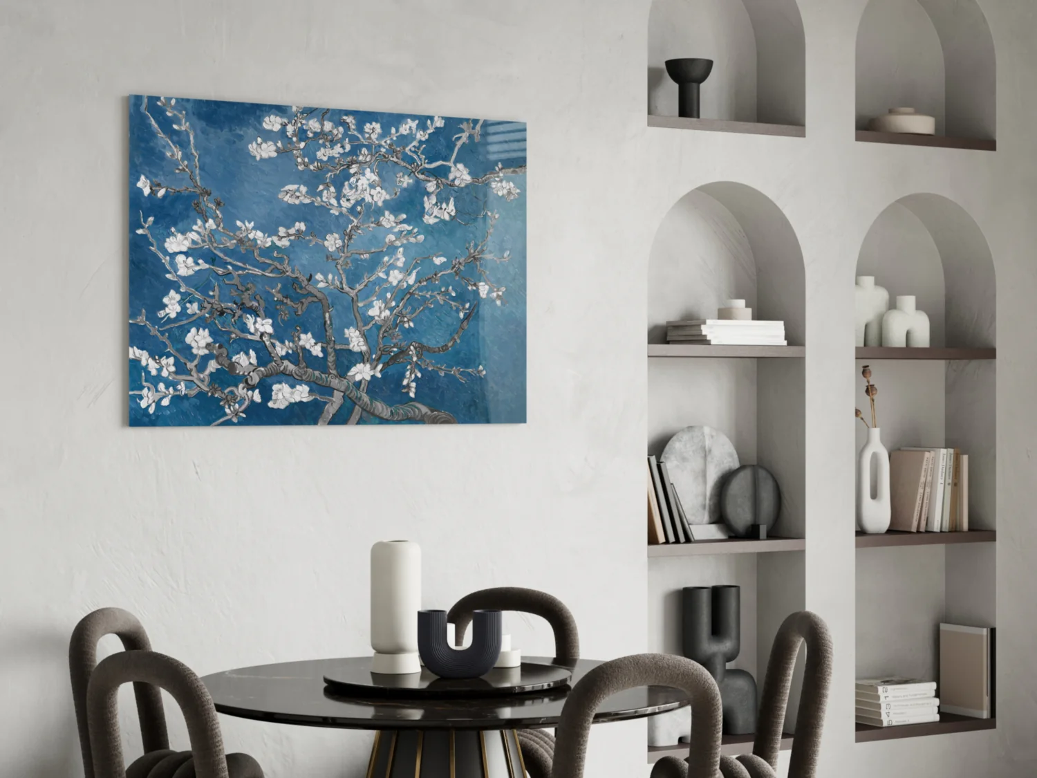 White Flowers Glass Wall Art - Image 6