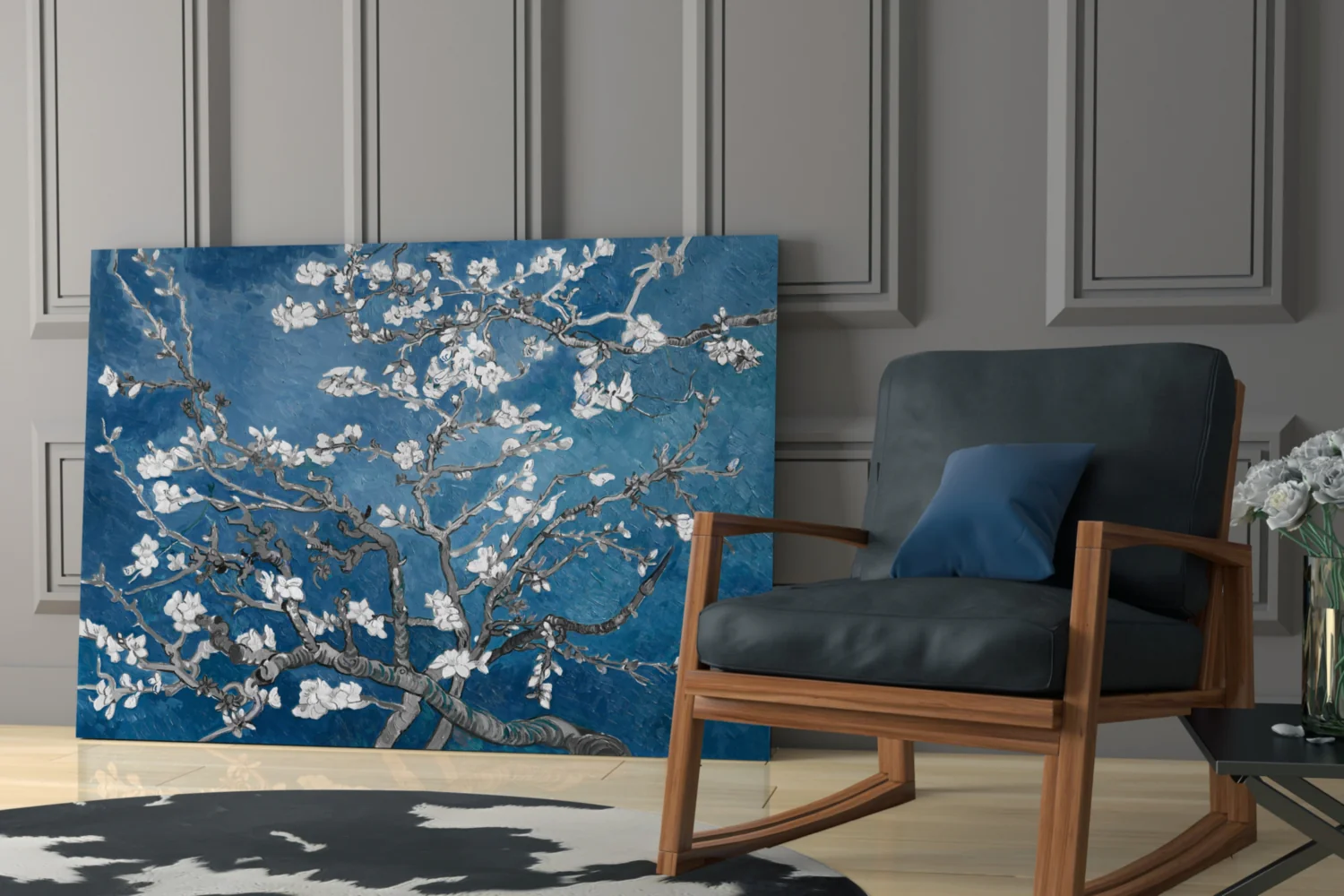 White Flowers Glass Wall Art - Image 7