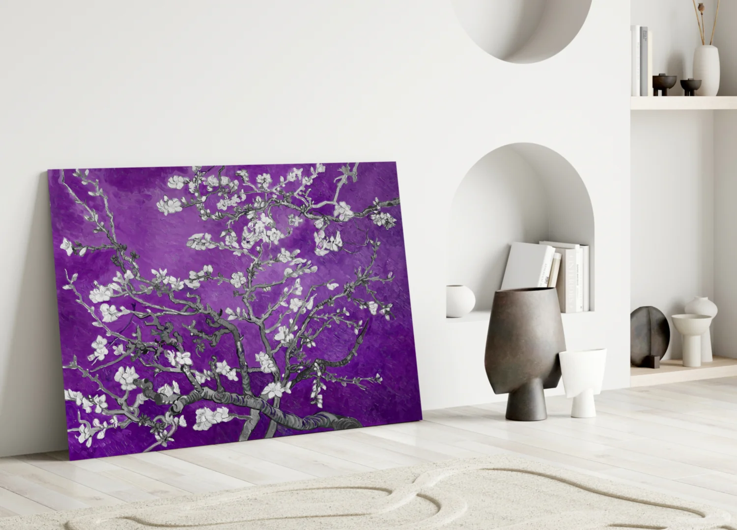 White Flowers Glass Wall Art - Image 4