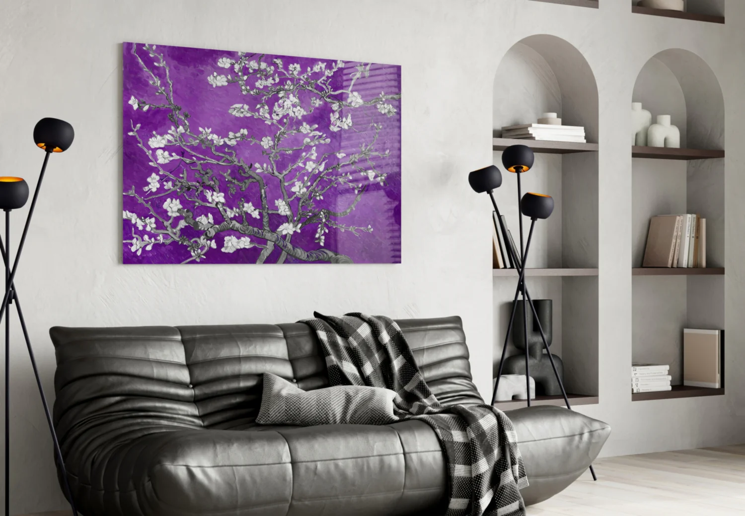 White Flowers Glass Wall Art - Image 5
