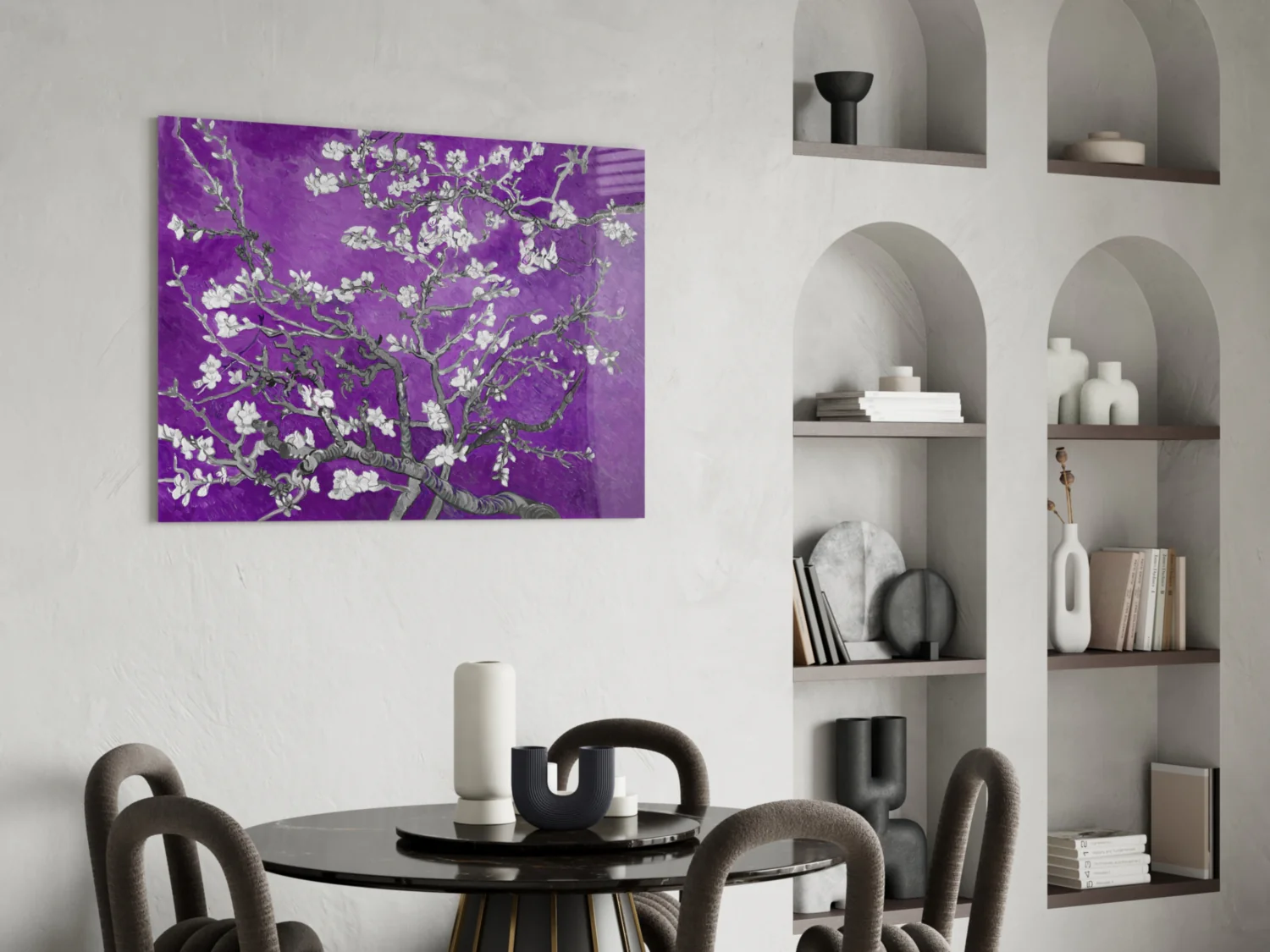 White Flowers Glass Wall Art - Image 6