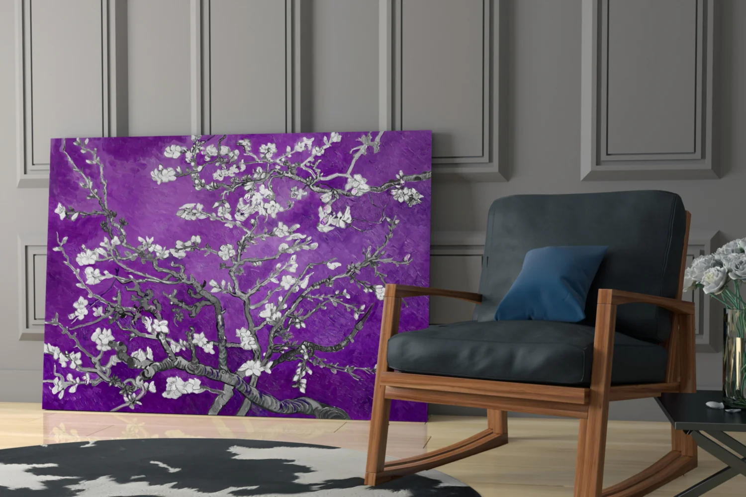 White Flowers Glass Wall Art - Image 7
