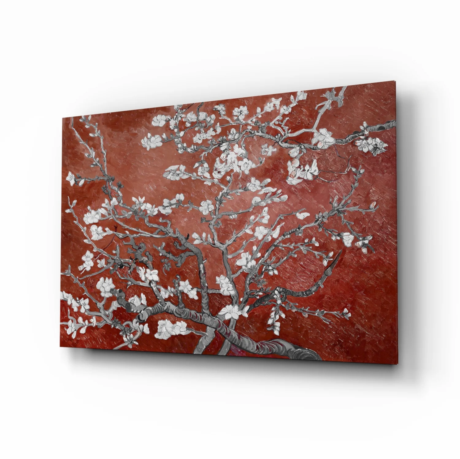 White Flowers Glass Wall Art - Image 2