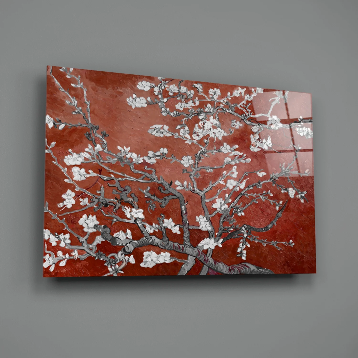 White Flowers Glass Wall Art - Image 3