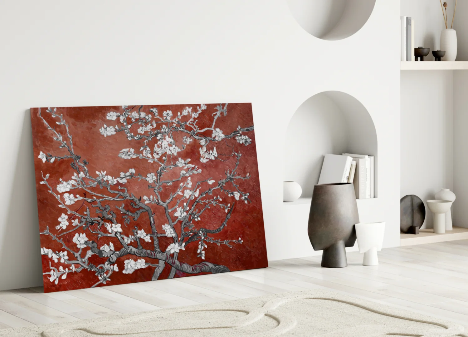 White Flowers Glass Wall Art - Image 4