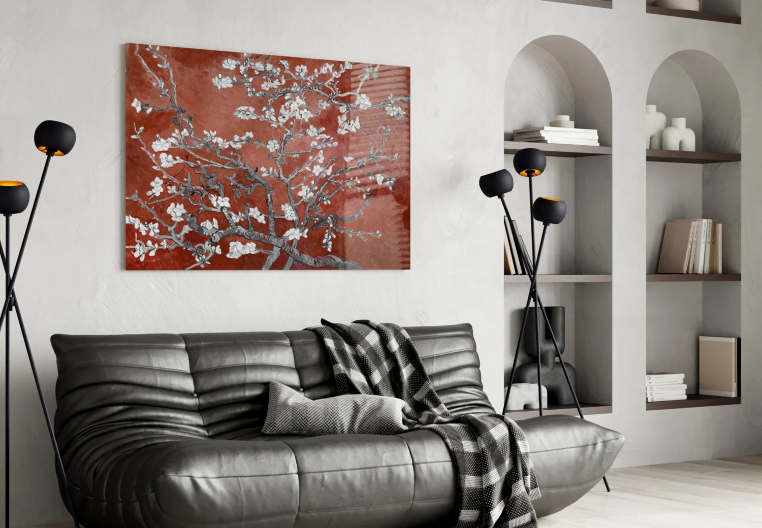 White Flowers Glass Wall Art - Image 5