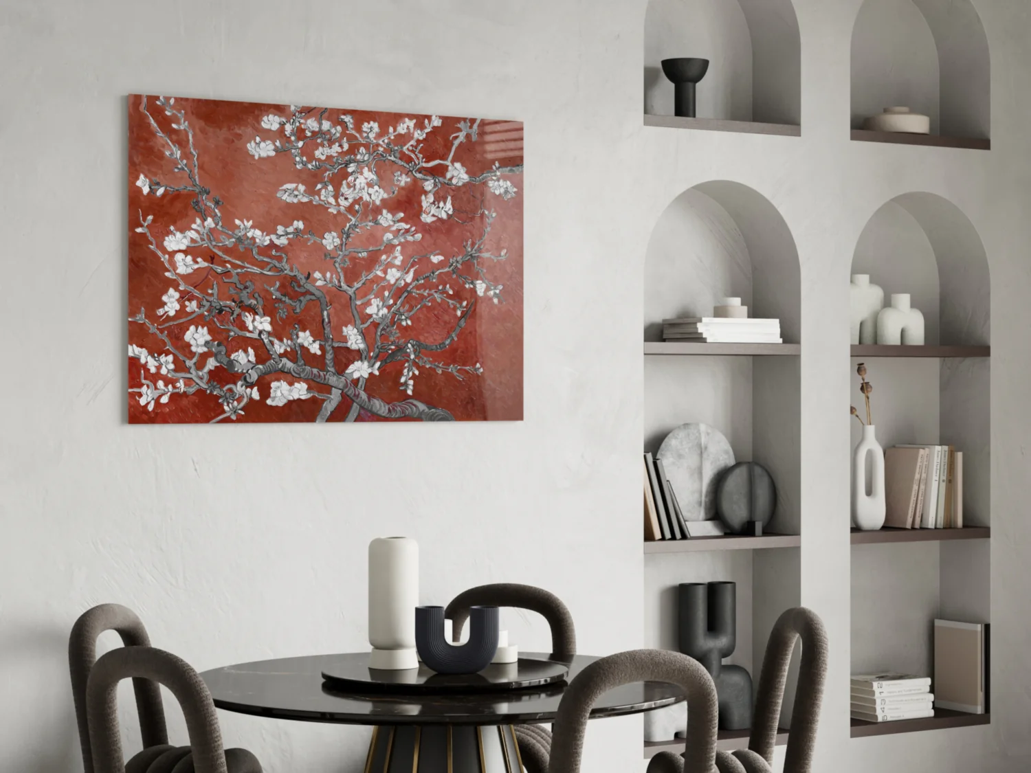 White Flowers Glass Wall Art - Image 6