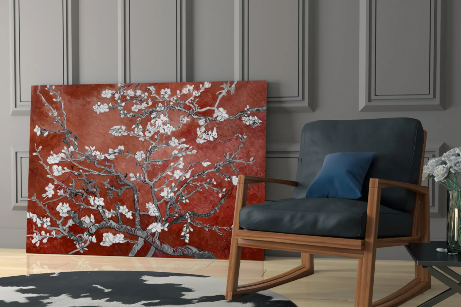 White Flowers Glass Wall Art - Image 7