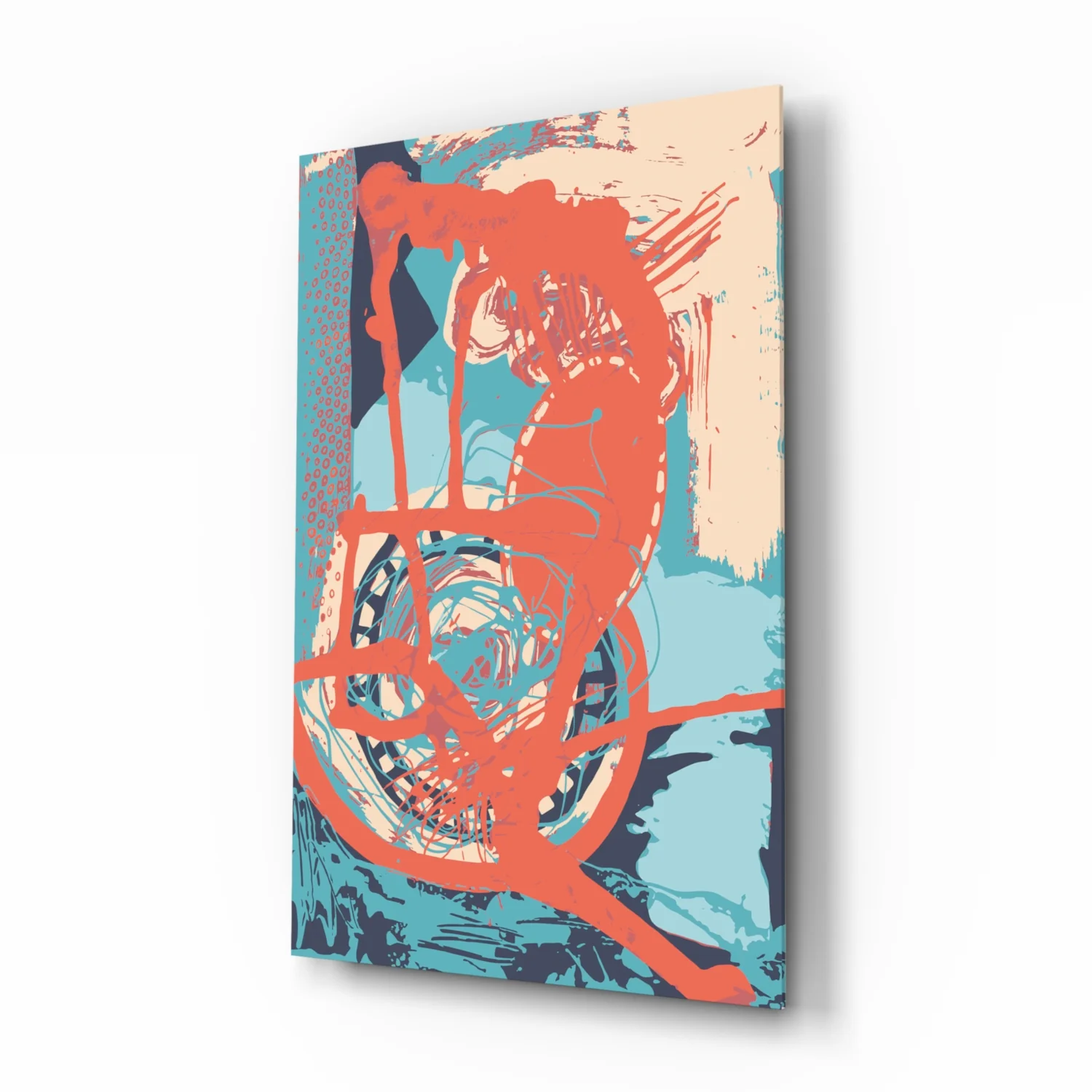 Abstract Colors Glass Wall Art - Image 2