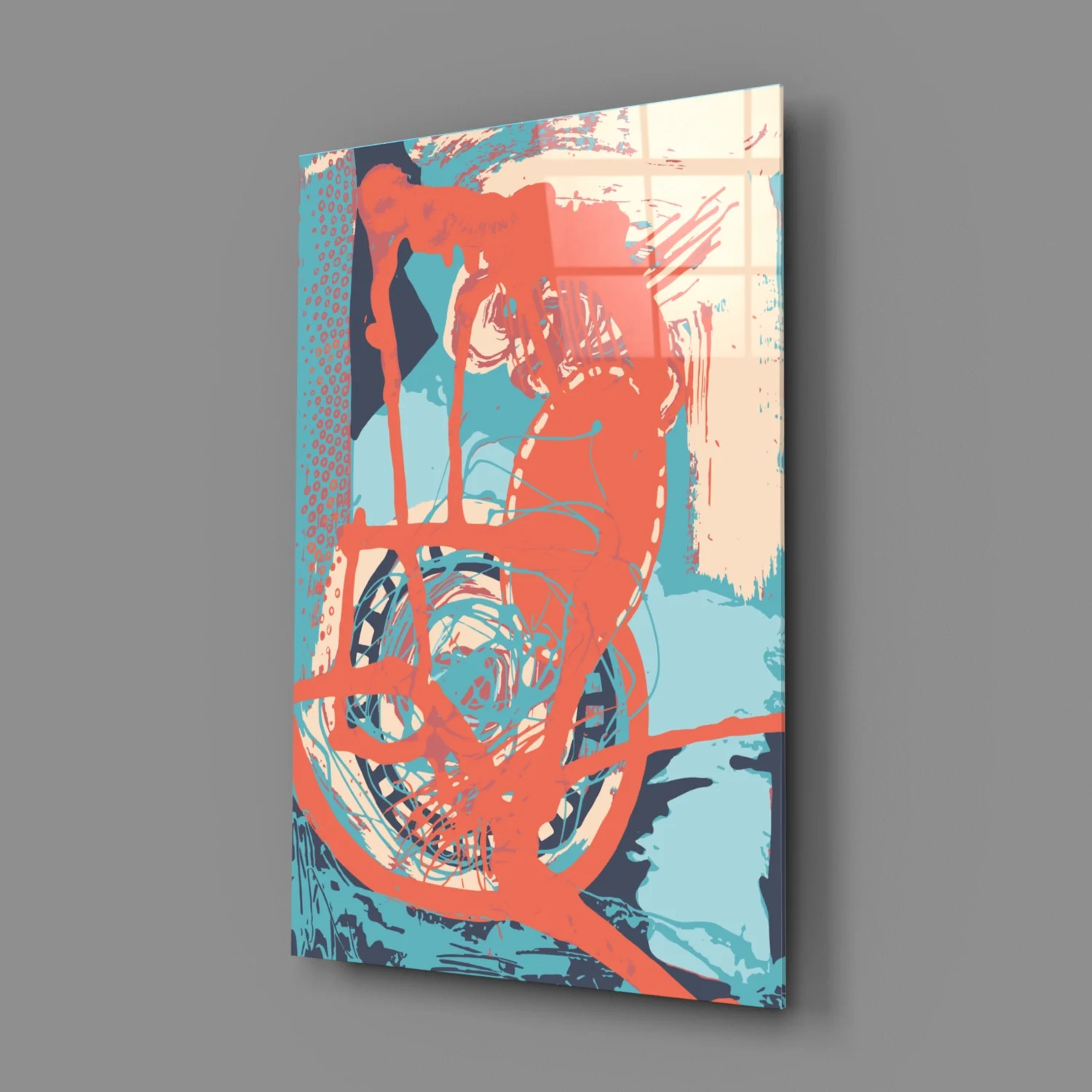 Abstract Colors Glass Wall Art - Image 3