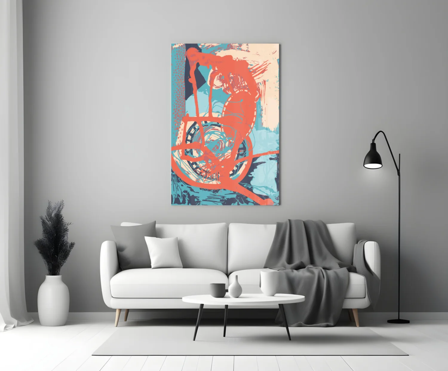 Abstract Colors Glass Wall Art - Image 4