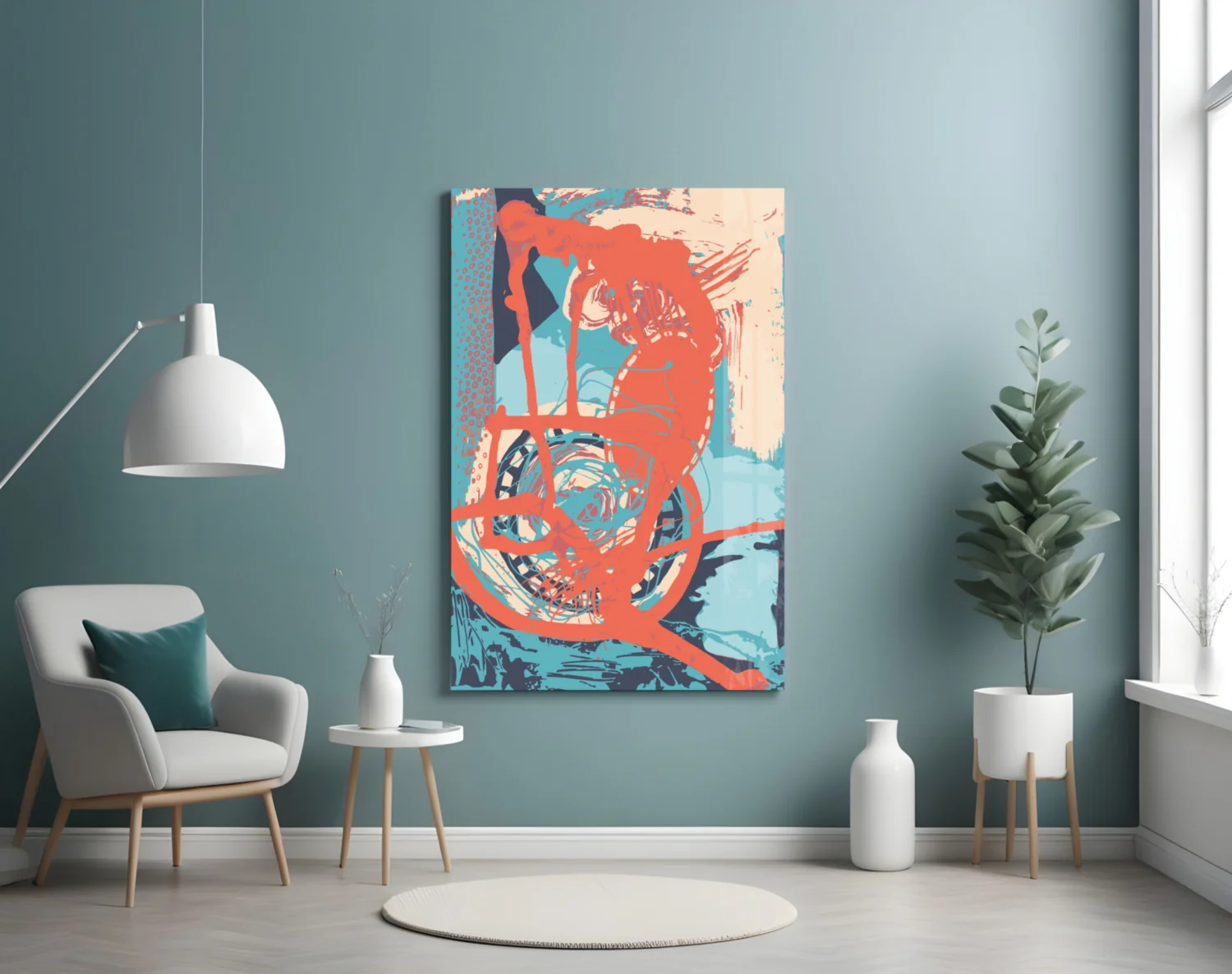 Abstract Colors Glass Wall Art - Image 5