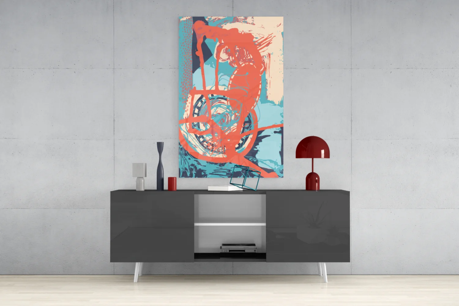 Abstract Colors Glass Wall Art - Image 9