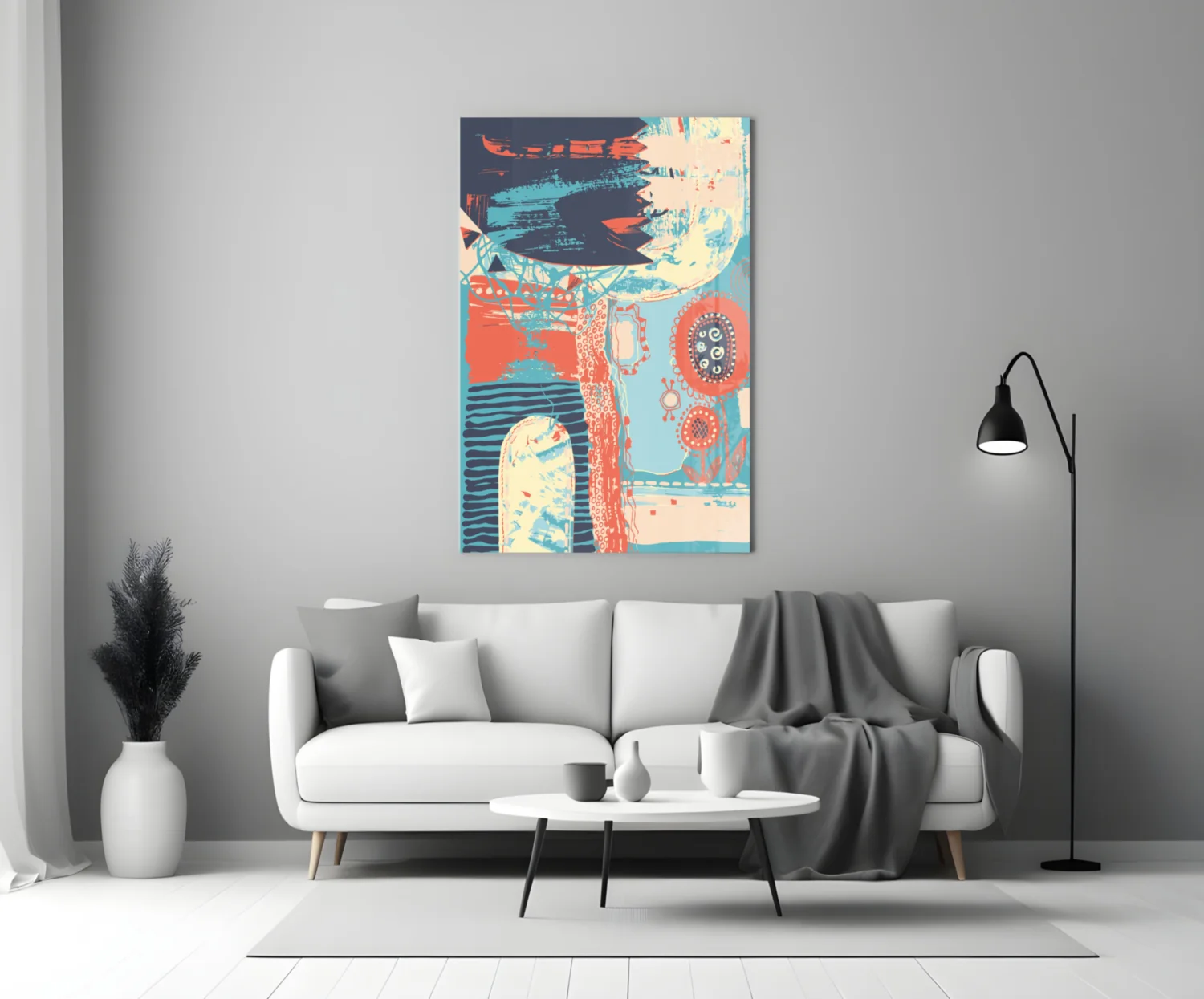 Abstract Colors Glass Wall Art - Image 4