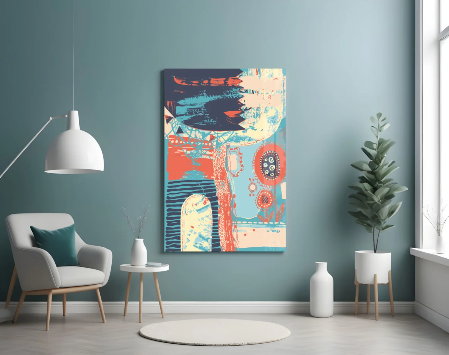 Abstract Colors Glass Wall Art - Image 5