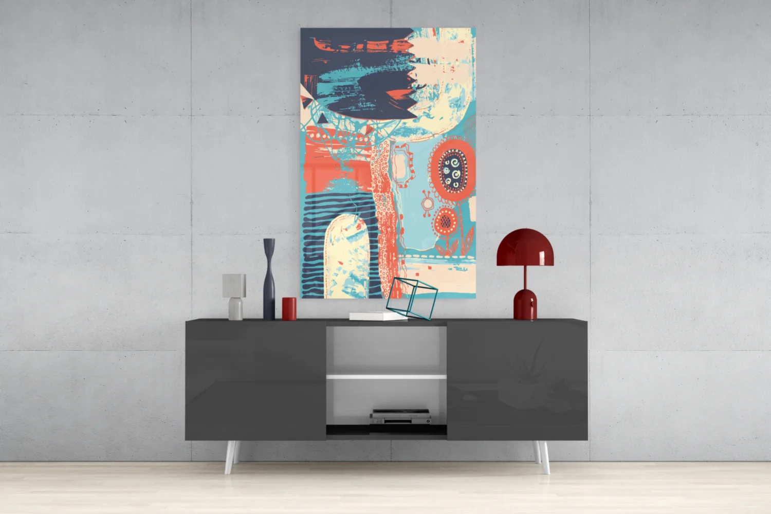 Abstract Colors Glass Wall Art - Image 9