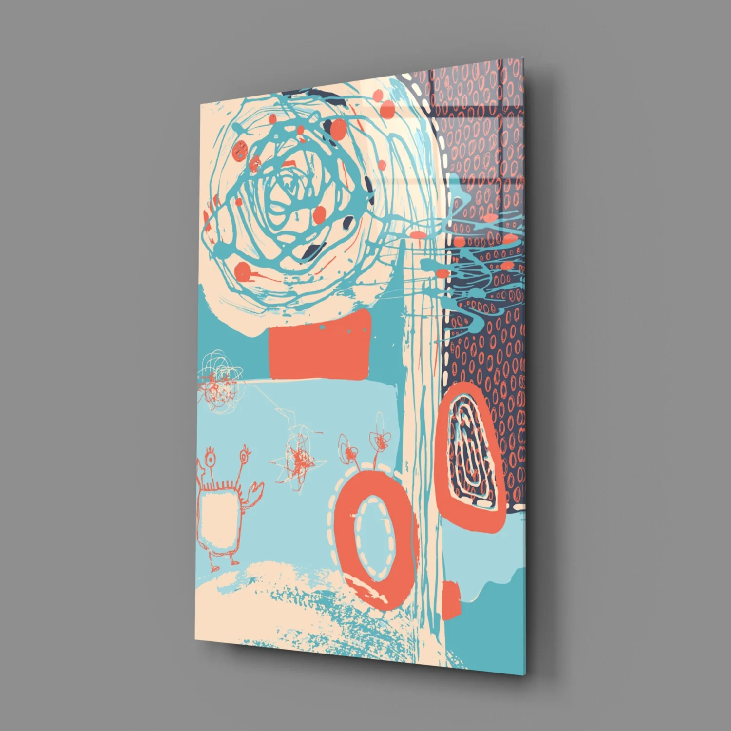 Abstract Colors Glass Wall Art - Image 3