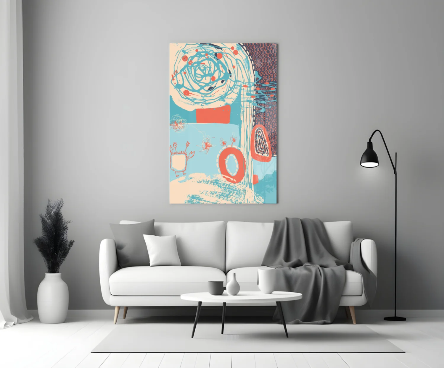 Abstract Colors Glass Wall Art - Image 4
