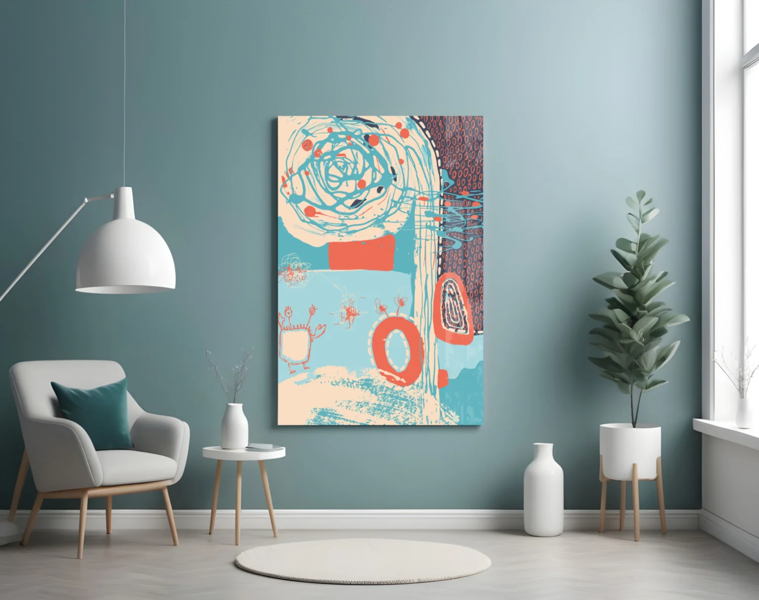 Abstract Colors Glass Wall Art - Image 5