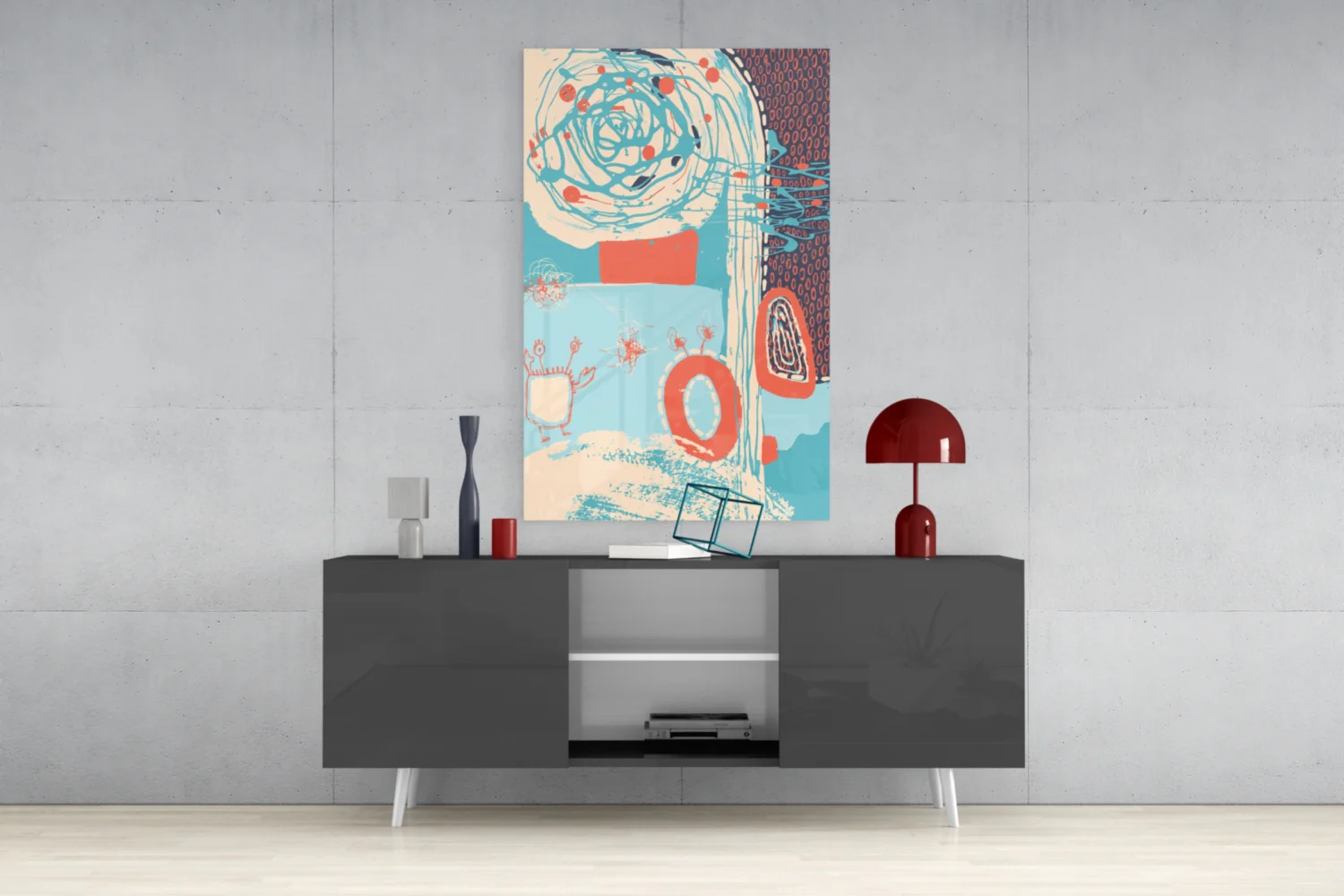 Abstract Colors Glass Wall Art - Image 9