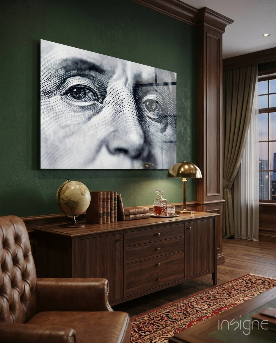 Benjamin Franklin Glass Wall Art