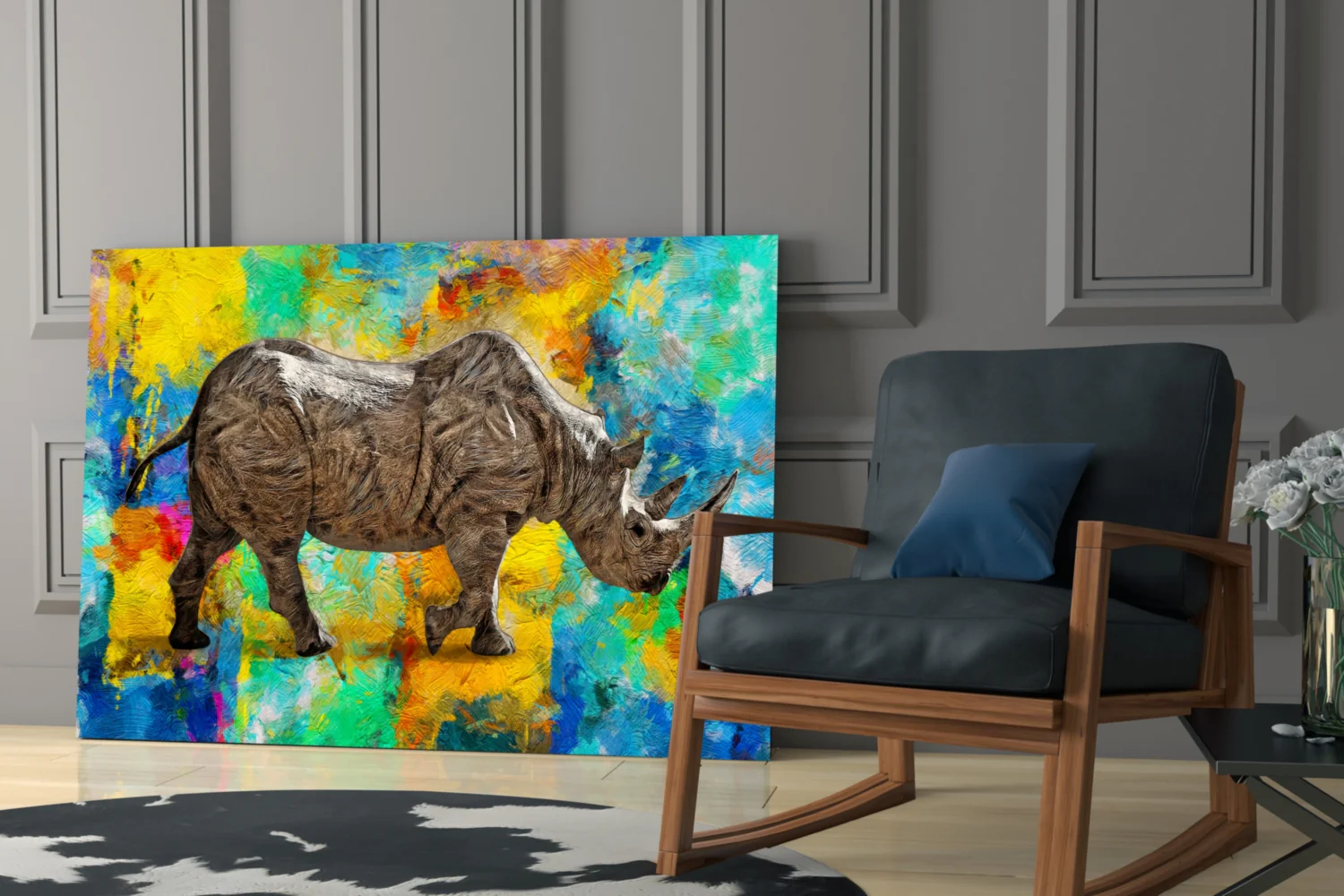 Rhino Glass Wall Art - Image 7
