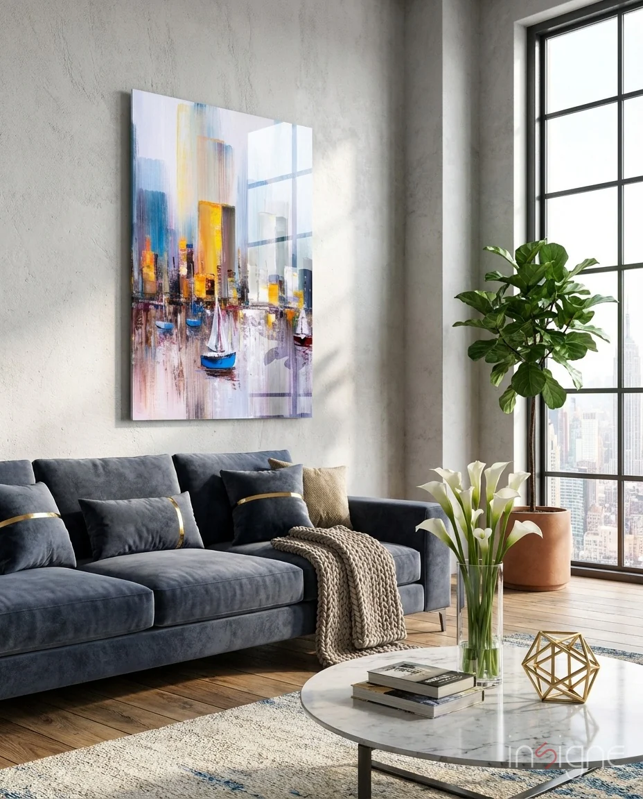 Abstract Glass Wall Art