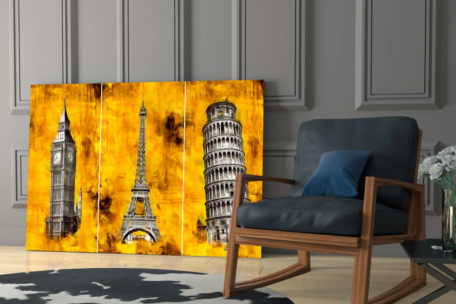 Three Towers Glass Wall Art - Image 7