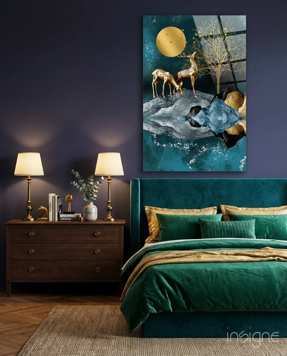 Deers Glass Wall Art
