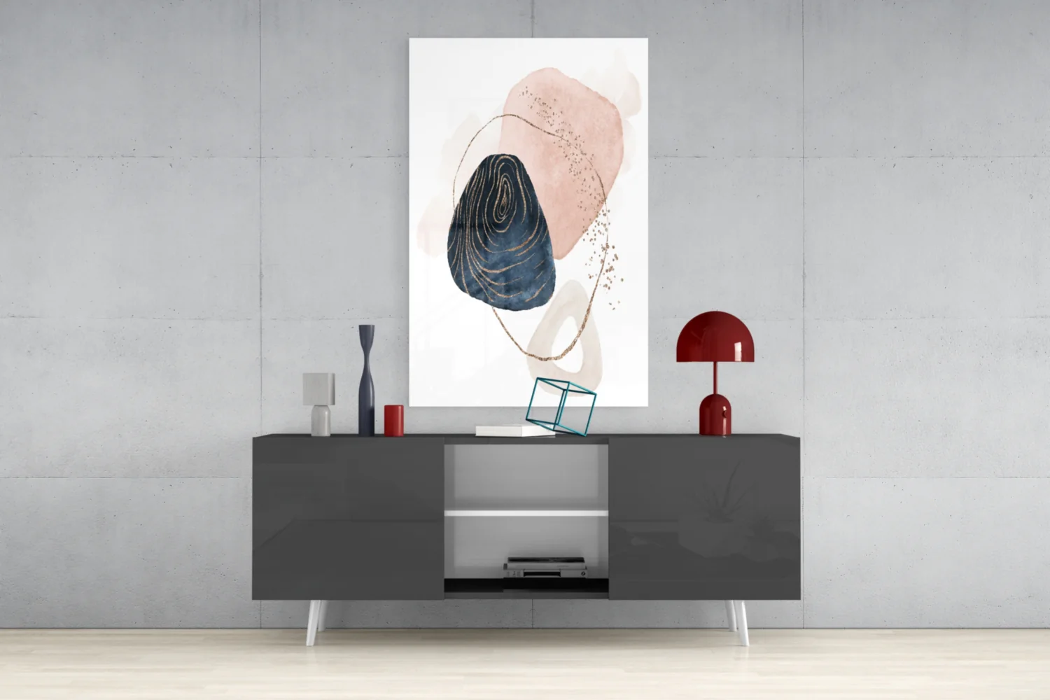 Abstract Shapes Glass Wall Art - Image 9