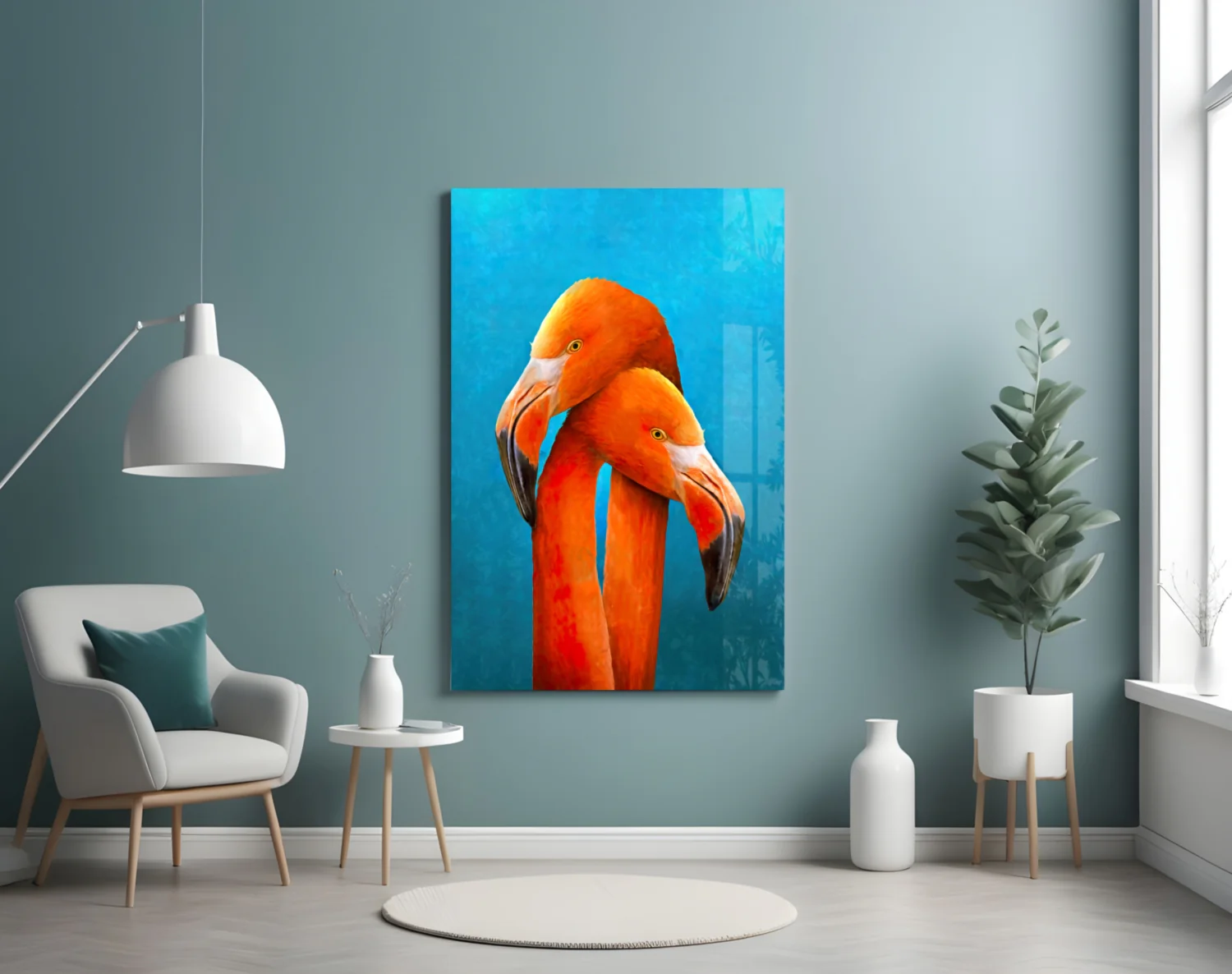 Flamingos Glass Wall Art - Image 5