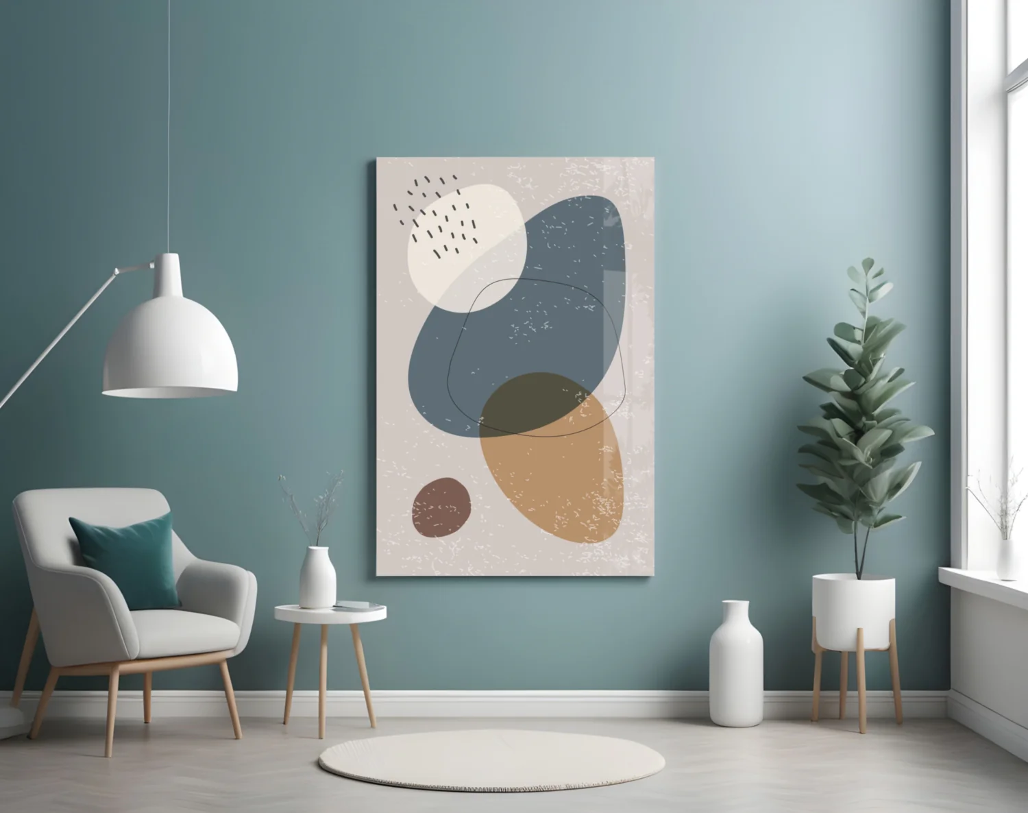 Abstract Shapes Glass Wall Art - Image 5