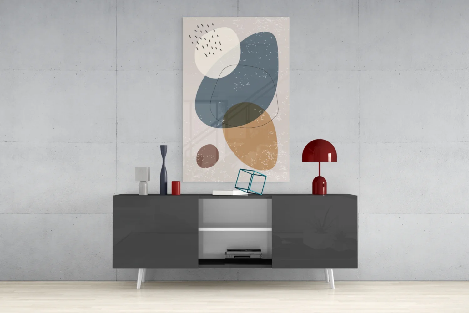 Abstract Shapes Glass Wall Art - Image 9