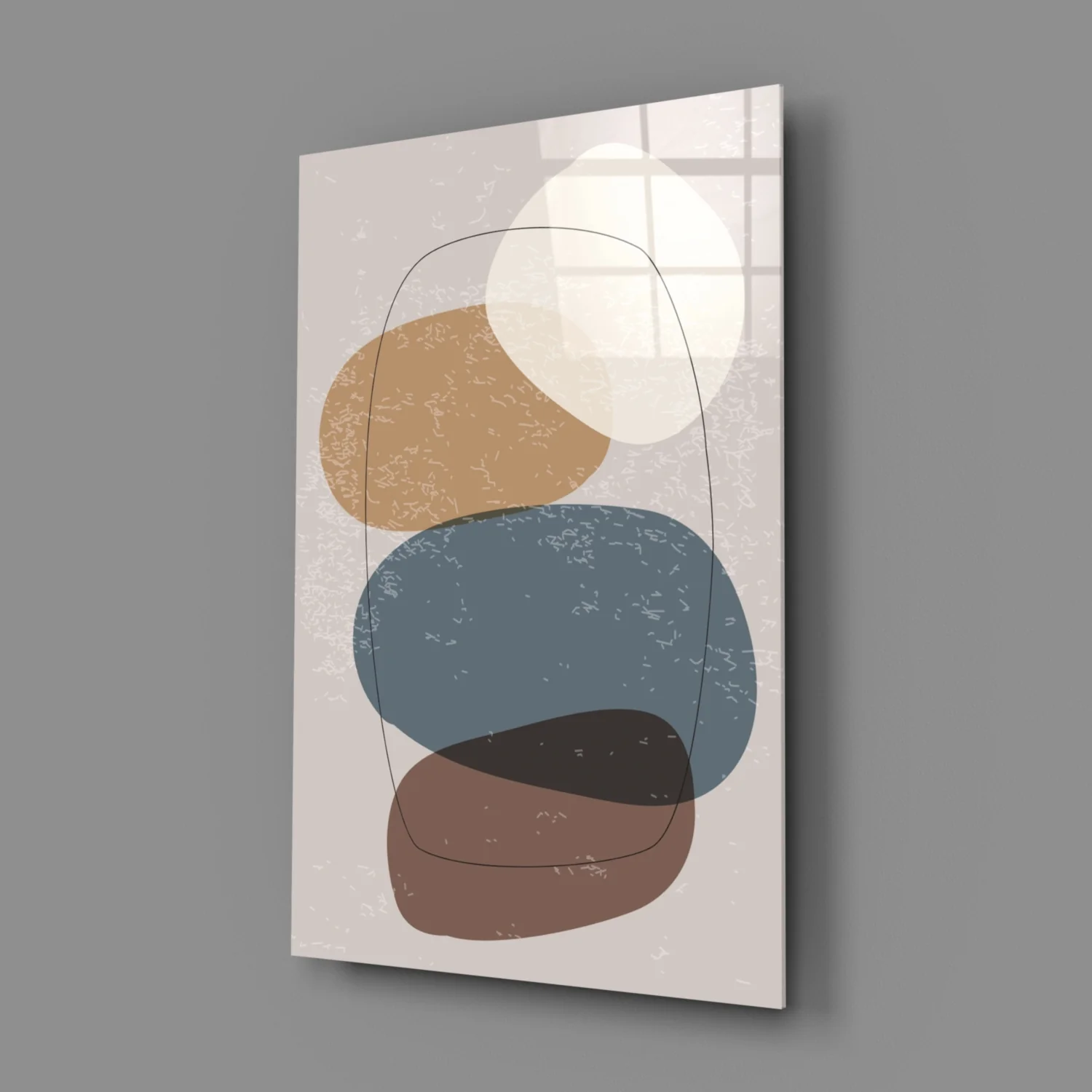 Abstract Shapes Glass Wall Art - Image 3