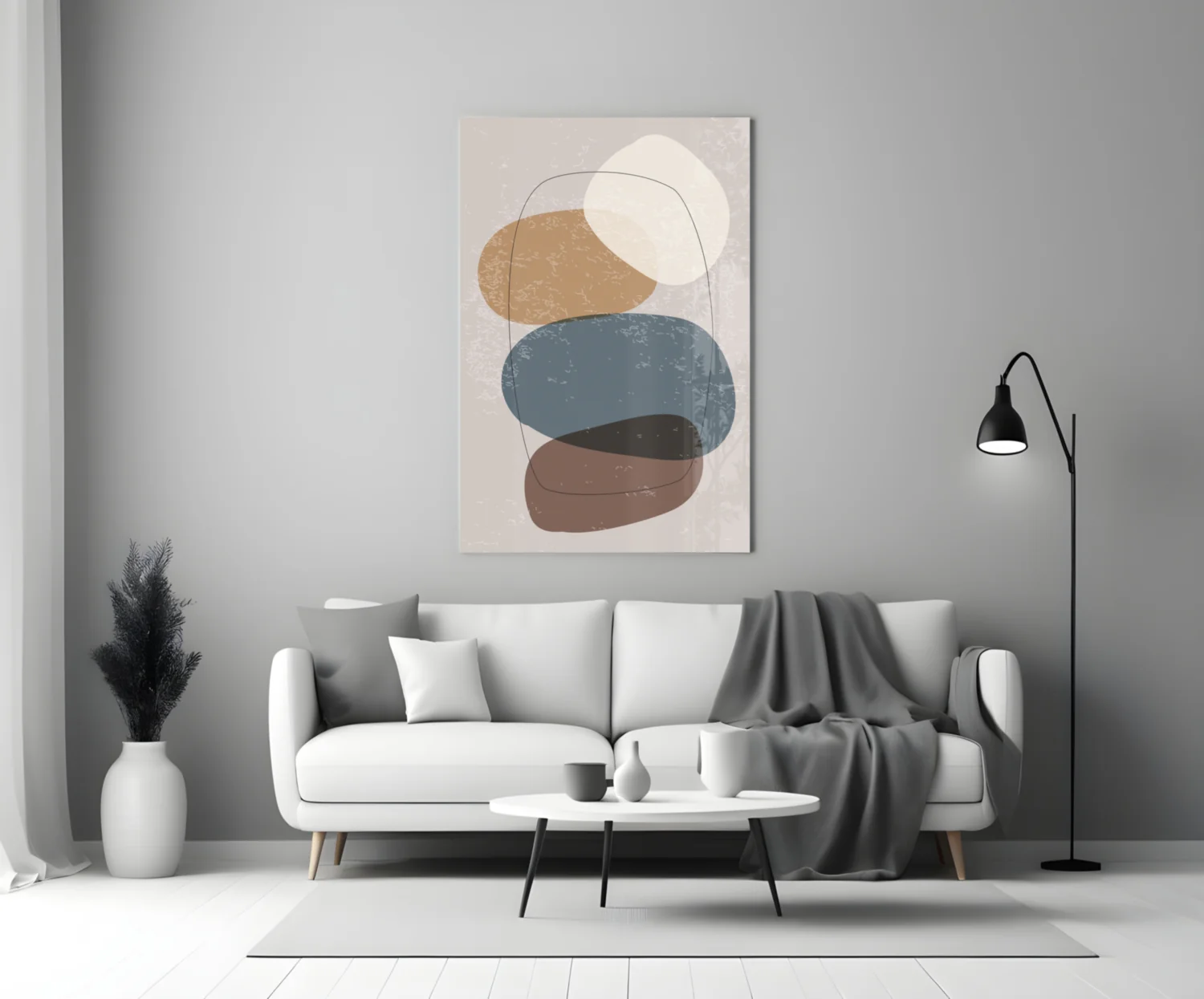 Abstract Shapes Glass Wall Art - Image 4