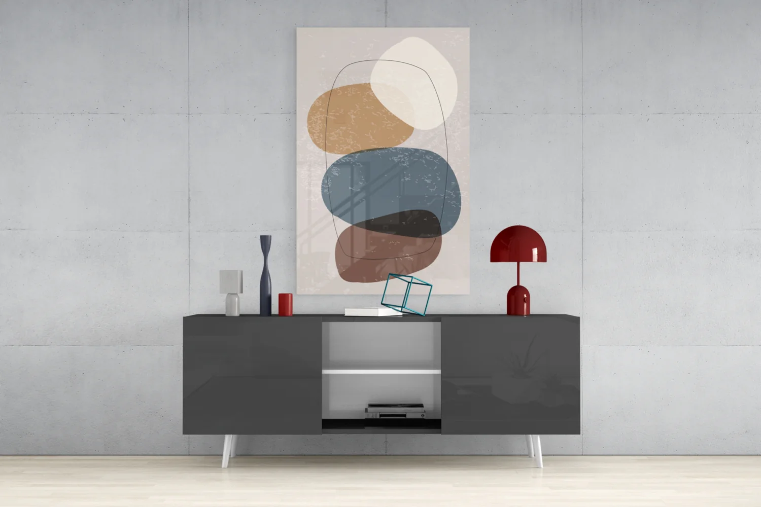 Abstract Shapes Glass Wall Art - Image 9