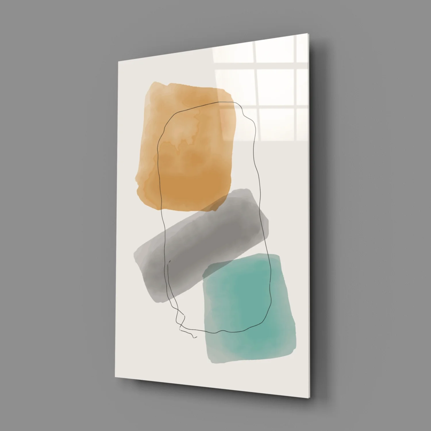 Abstract Shapes Glass Wall Art - Image 3