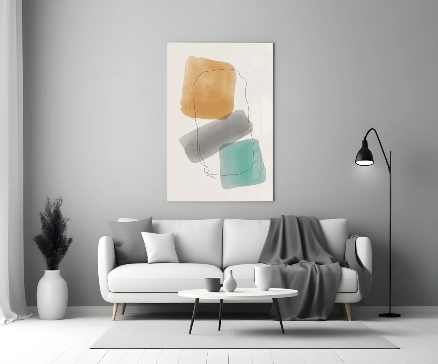 Abstract Shapes Glass Wall Art - Image 4