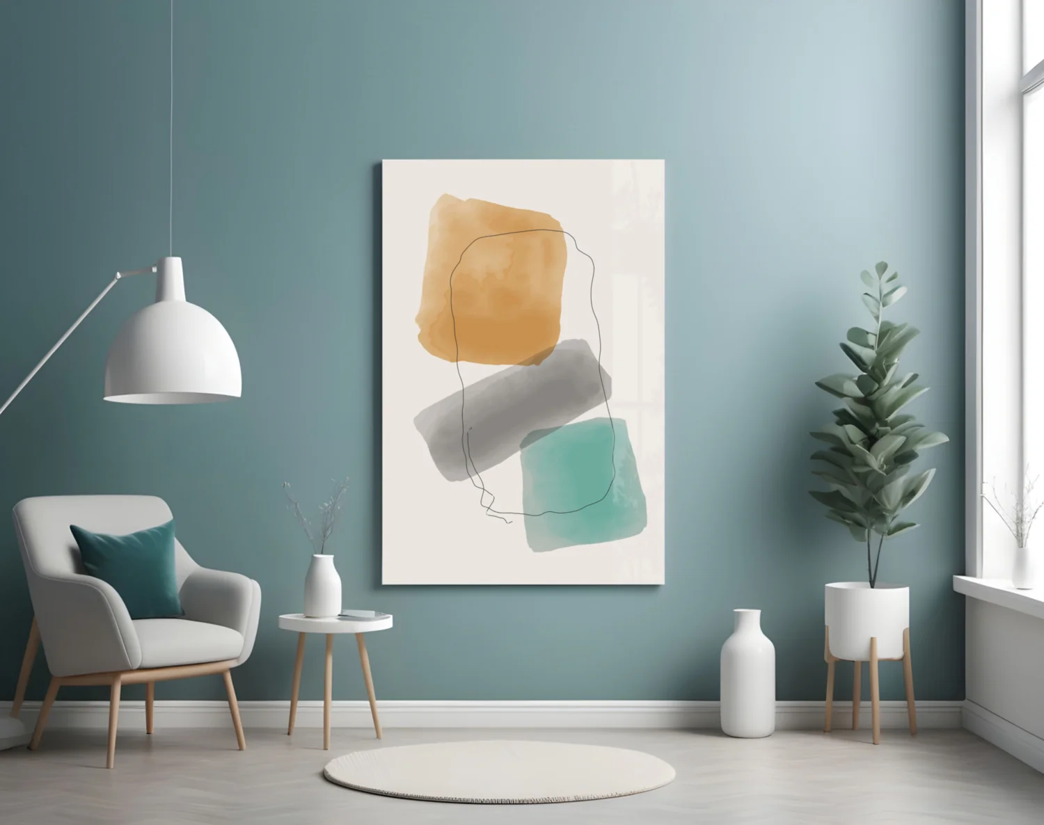 Abstract Shapes Glass Wall Art - Image 5