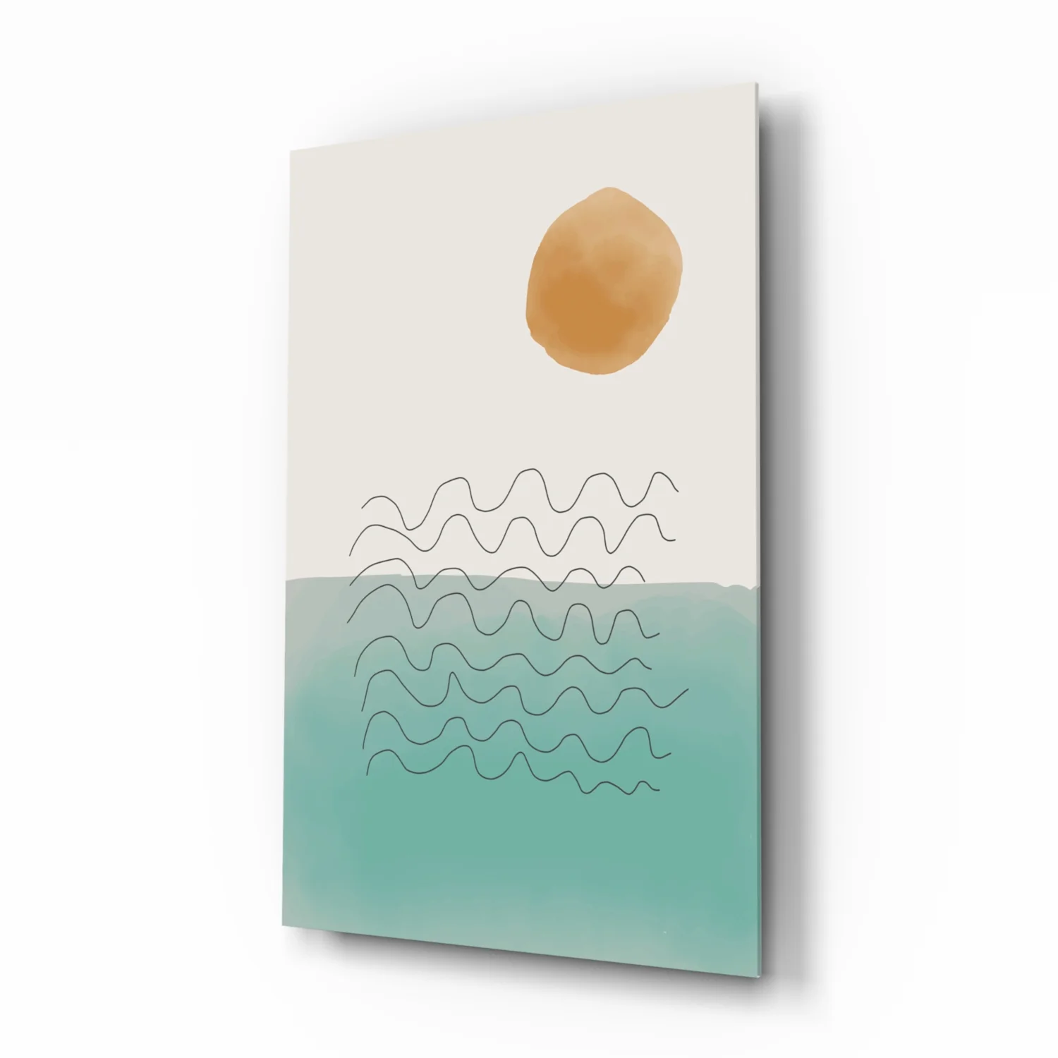 Abstract Shapes Glass Wall Art - Image 2