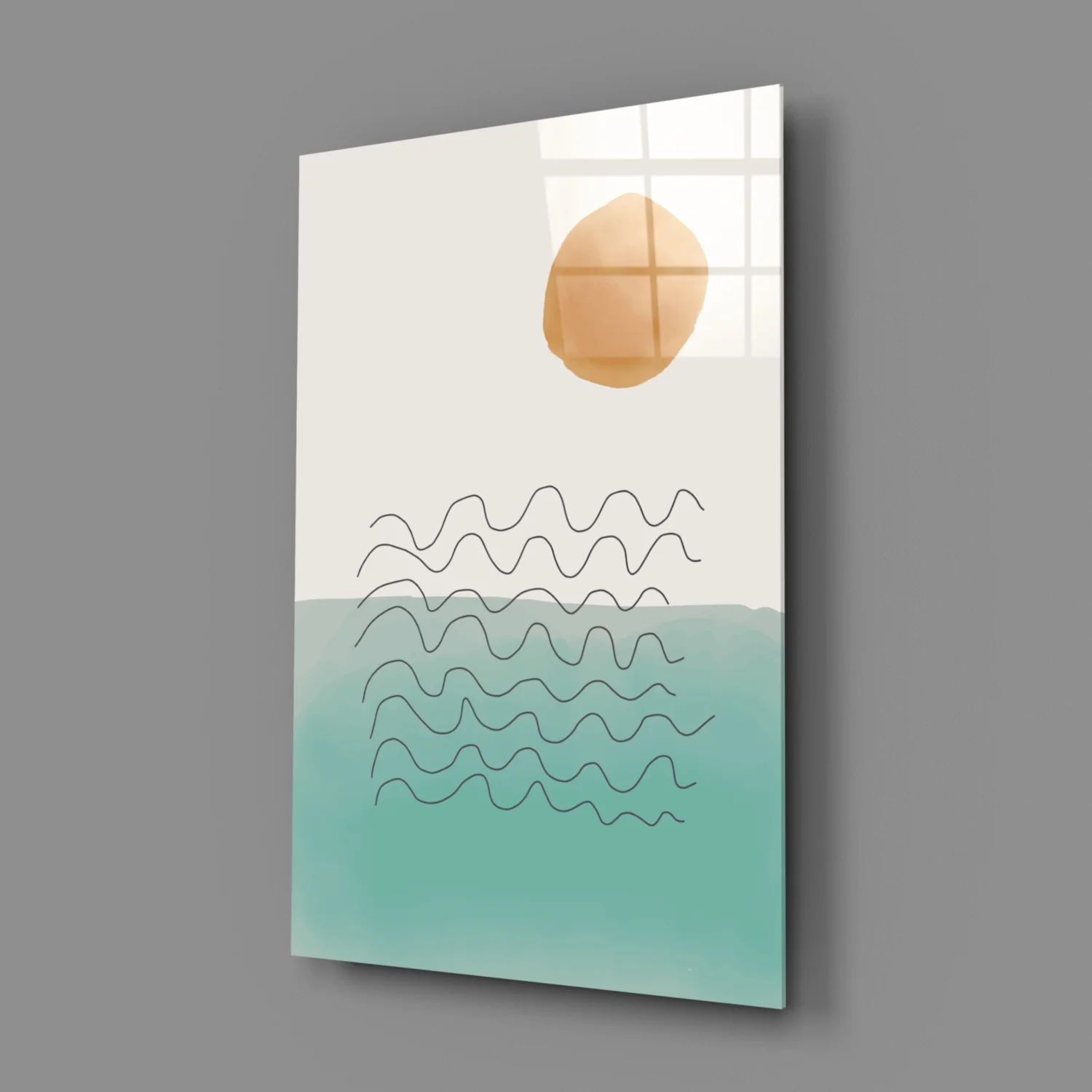 Abstract Shapes Glass Wall Art - Image 3
