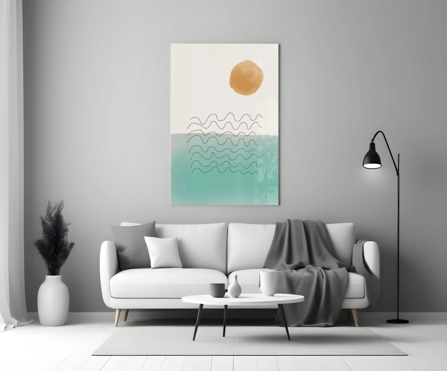 Abstract Shapes Glass Wall Art - Image 4