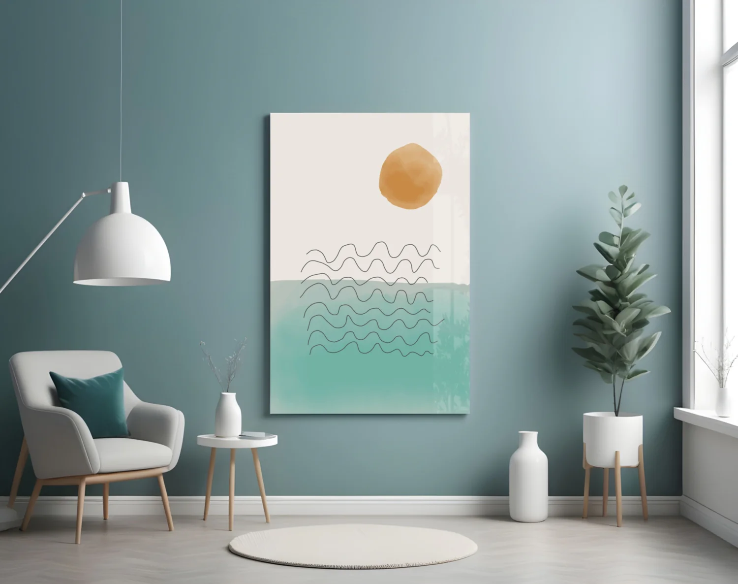 Abstract Shapes Glass Wall Art - Image 5