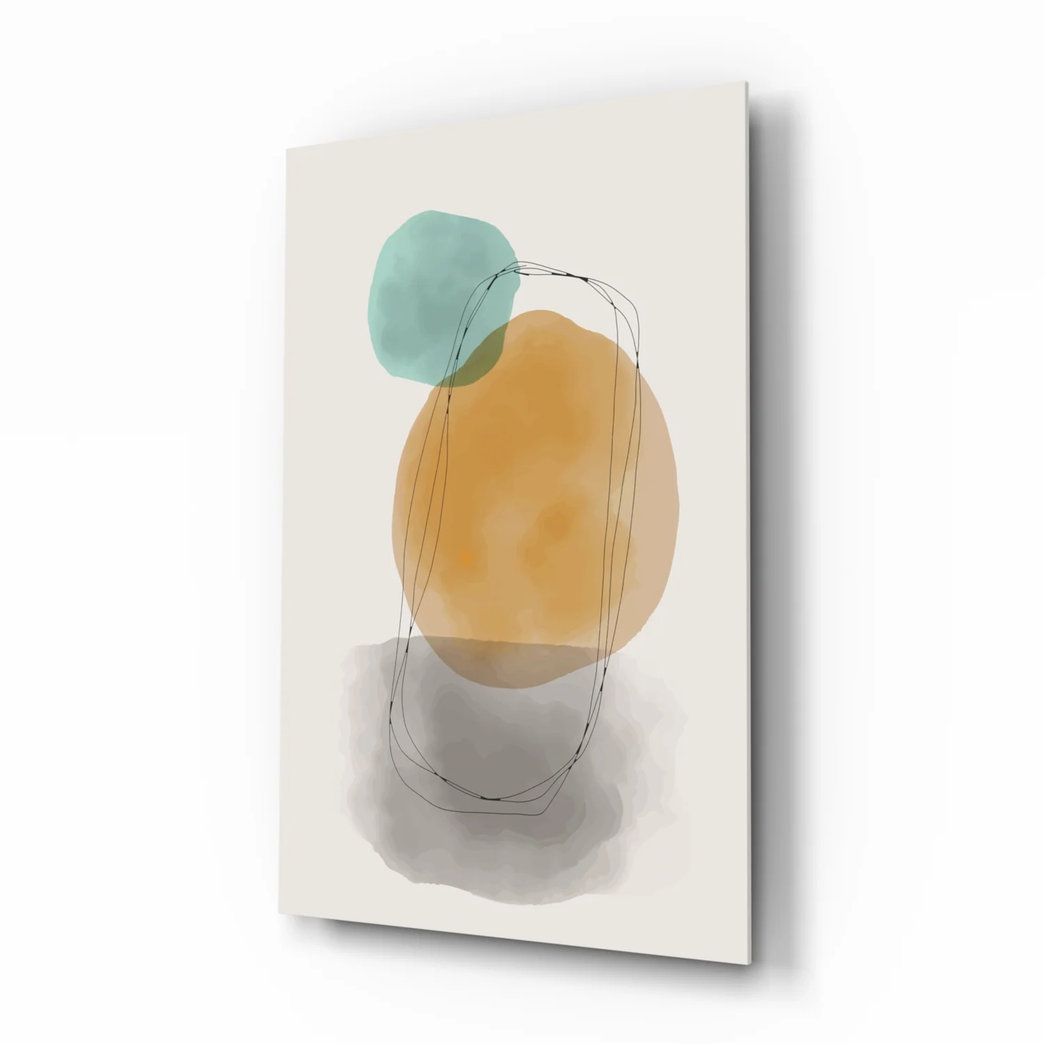 Abstract Shapes Glass Wall Art - Image 2