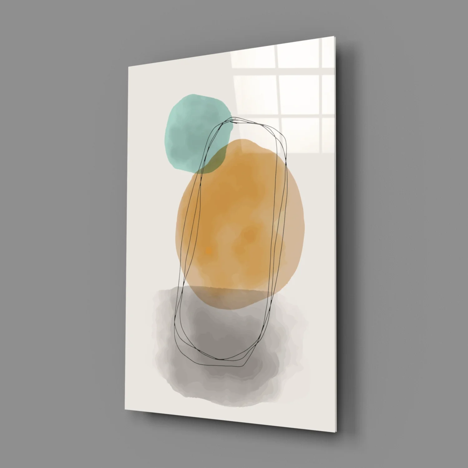 Abstract Shapes Glass Wall Art - Image 3